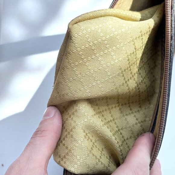 VINTAGE GUCCI Brown Leather & Canvas Crossbody Classic 1970's Purse / Clutch - Picture 15 of 15